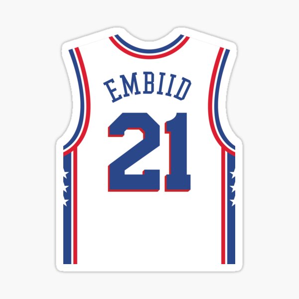 Joel Embiid Philadelphia 76ers jersey Sticker by SAYIDOWjpg