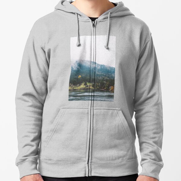 Foggy Vancouver Island Zipped Hoodie