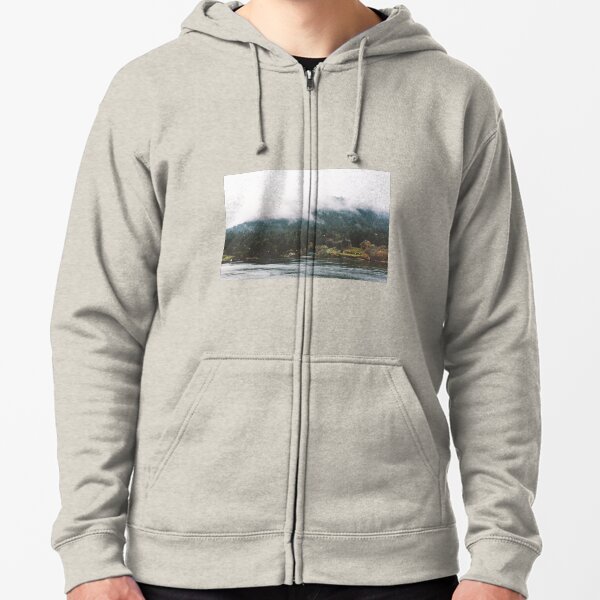Foggy Vancouver Island, BC Zipped Hoodie