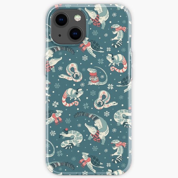 Winter herps in dark blue iPhone Soft Case