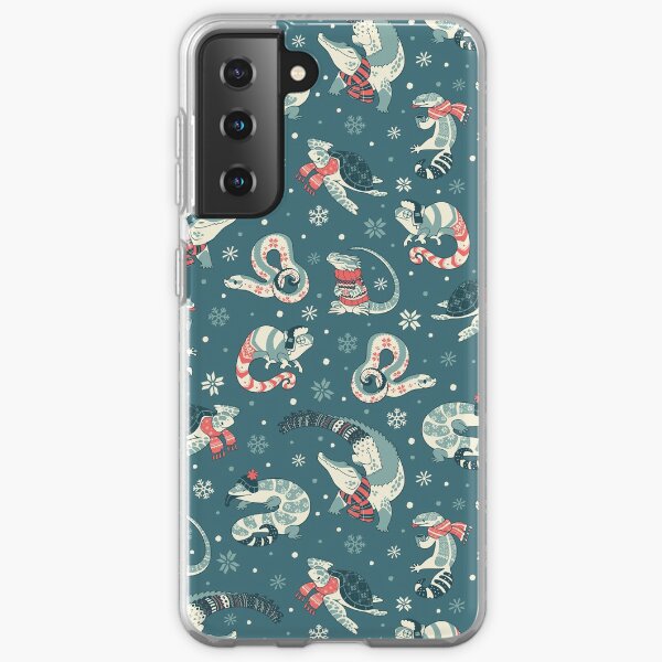 Winter herps in dark blue Samsung Galaxy Soft Case