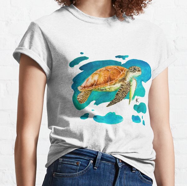 vintage 90s SEA TURTLE ALL-OVER PRINT T-Shirt M nature ocean