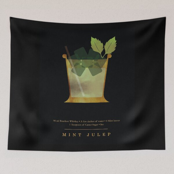 Item preview, Mint Julep - Cocktail - Classic Cocktails Series - Black and Gold - Modern, Minimal Decor designed and sold by Studio Grafiikka.