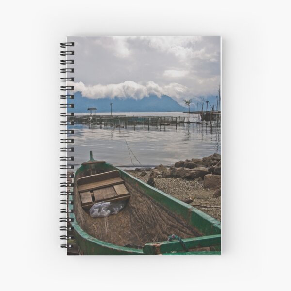 Green boat - Lake Maninjau, Sumatra, Indonesia Spiral Notebook