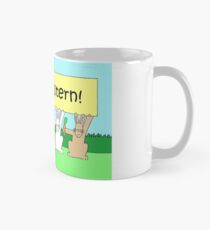 Deutsche frohe Ostern, Karikatur-Häschen. Tasse (Standard)