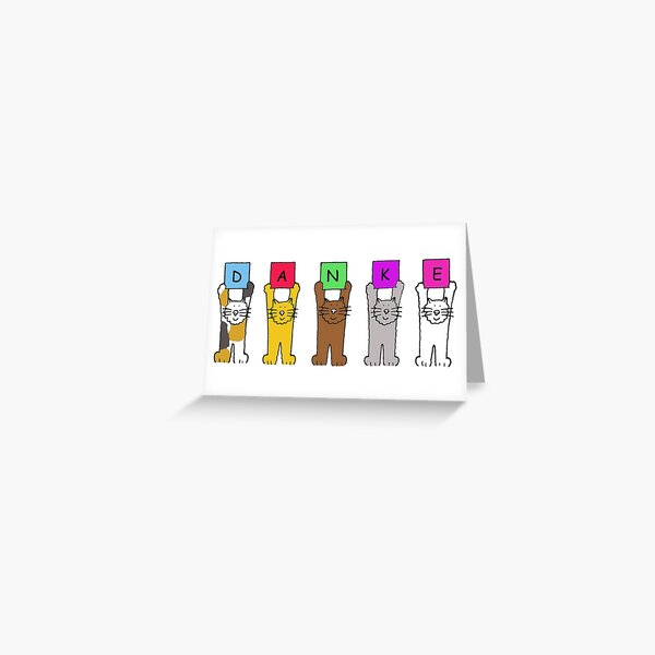 Item preview, Danke Thank you in German Cartoon Cats Up Holding Letters designed and sold by KateTaylor.