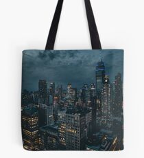 New York at Night United States Empire State Building Gotham City Tote Bag