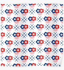 Seamless pattern with buttons. Sewing, needlework Poster