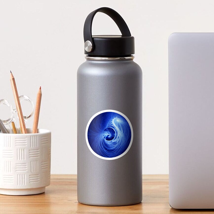 Abstract Full Moon Waves Sticker