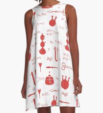 Scientific pattern. Chemistry, biology, medicine. A-Line Dress