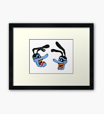 Yellow submarine, Blue meaniens Framed Print