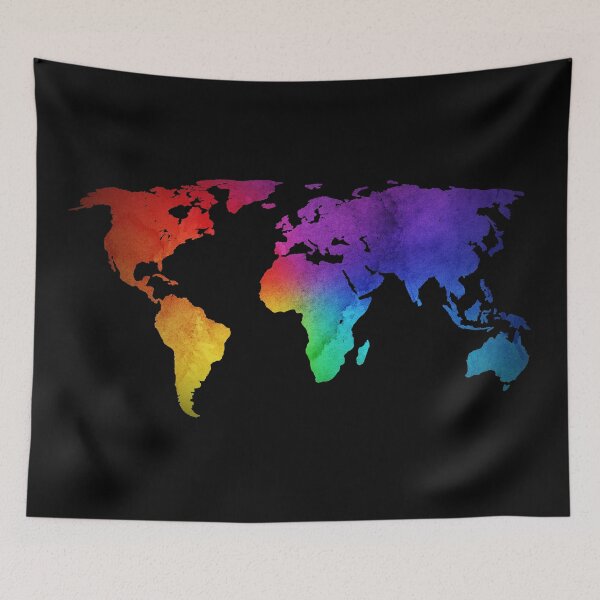 Item preview, Rainbow World Map Globe designed and sold by PunkyCat.
