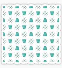Seamless pattern with thimbles. Sewing, needlework Sticker