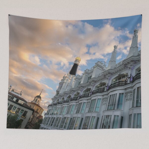 Item preview, Gallivanting Around Madrid is a Pure Delight - Plaza de Santa Ana Colourful Dusk designed and sold by Georgia Mizuleva.