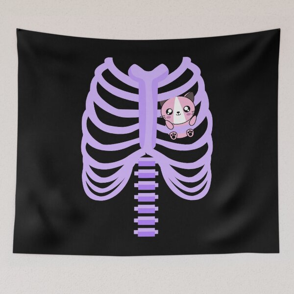 Item preview, Rib Cage with Kawaii Cat designed and sold by LemoBoy.