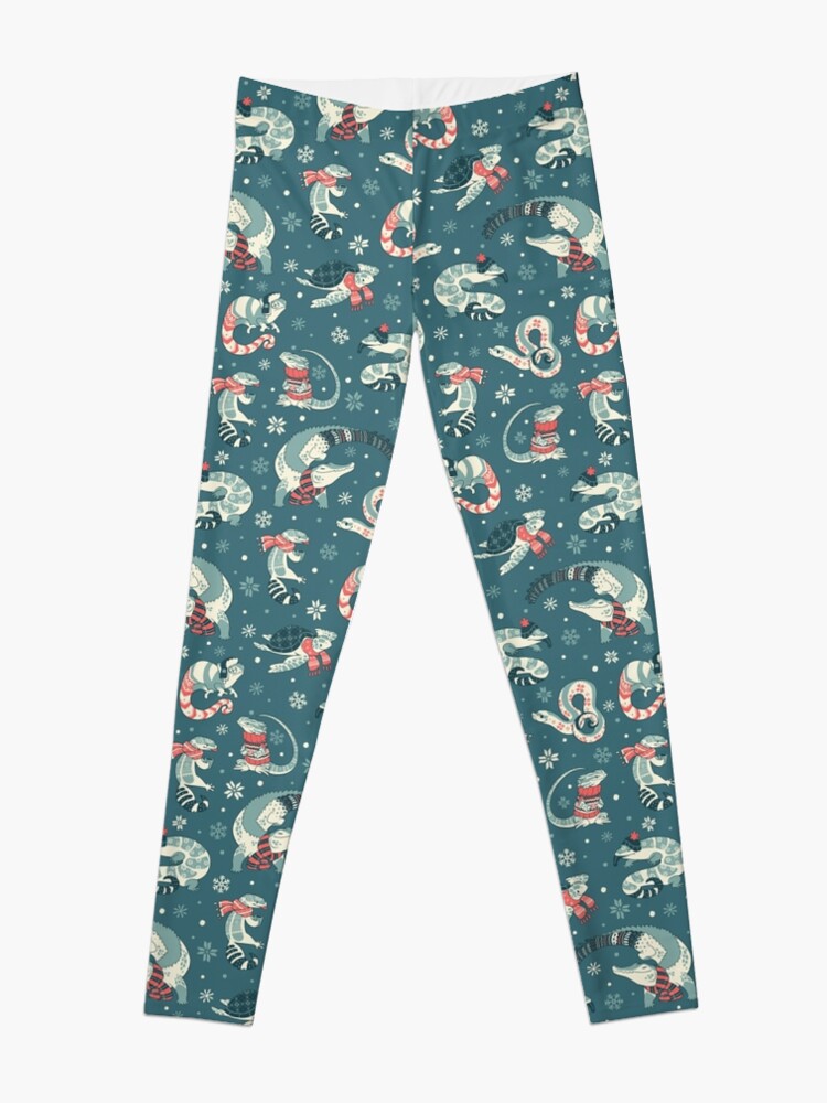 Alternate view of Winter herps in dark blue Leggings