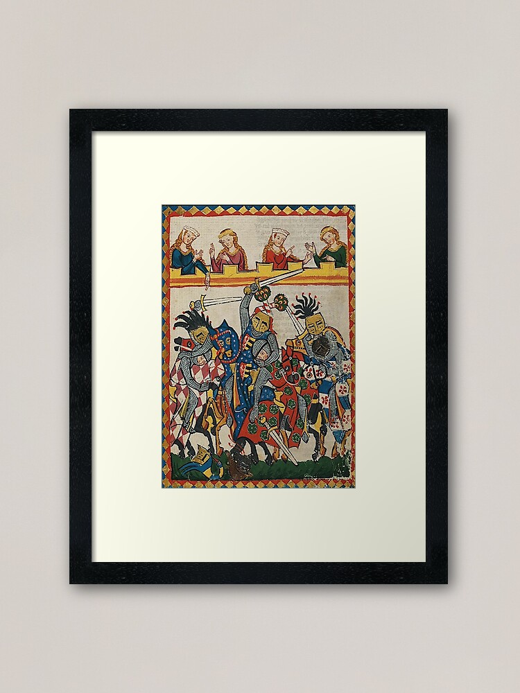 Alternate view of Medieval art depicting a Tournament Battle Framed Art Print