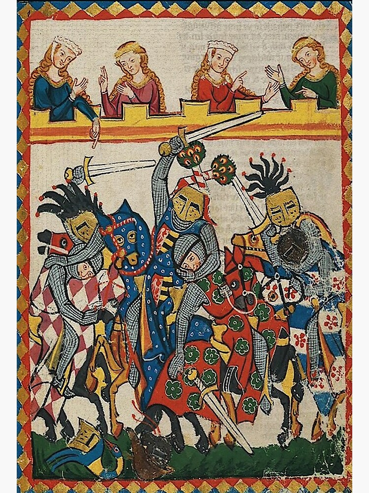 Medieval art depicting a Tournament Battle by edsimoneit