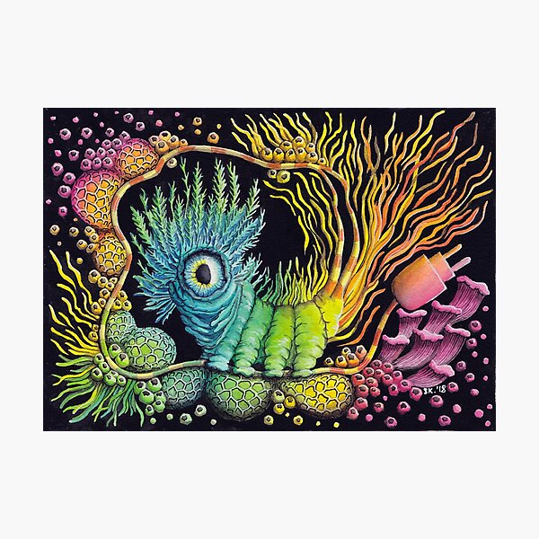 Unplug, Caterpillar, Psychedelic Art Photographic Print