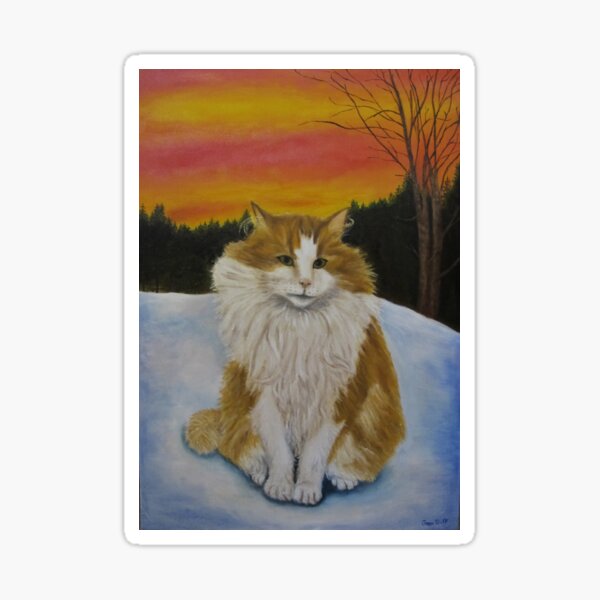 Cat in sunset Sticker