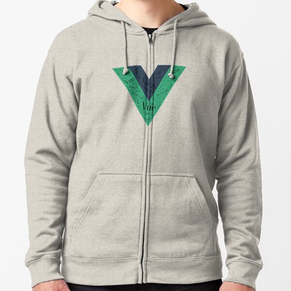 Vue JS VueJS JavaScript Framework Zipped Hoodie
