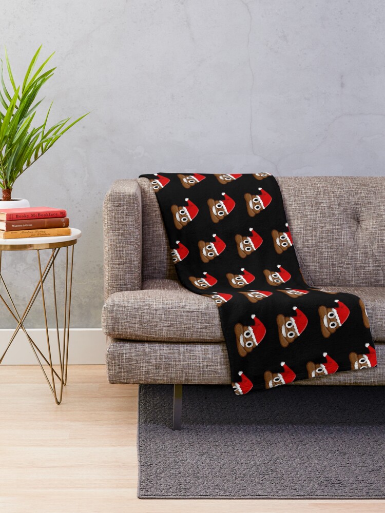 "Christmas poop emoji " Throw Blanket by sasyall Redbubble