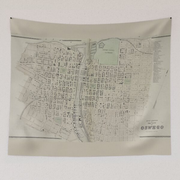 Item preview, Vintage Map of Oswego NY (1867) designed and sold by BravuraMedia.