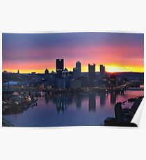 Pittsburgh Skyline at Dawn Poster