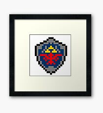 8bit Zelda Shield Framed Print