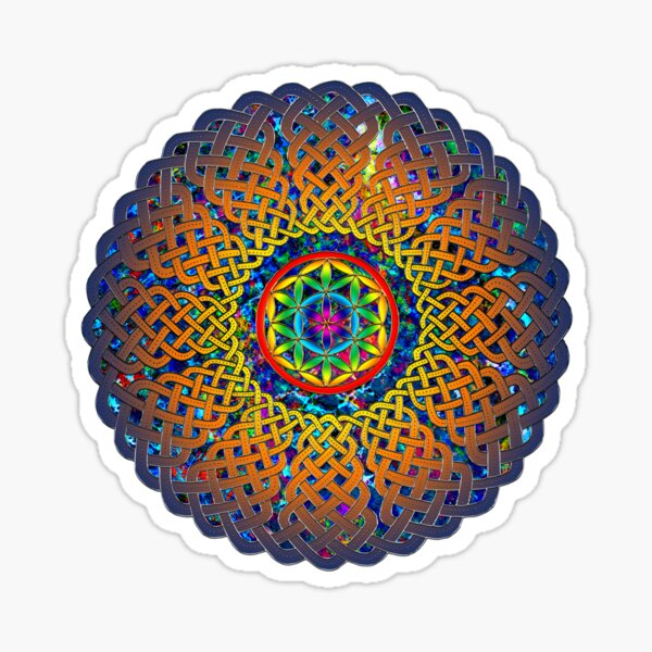 Flower of Life Celtic Mandala Sticker