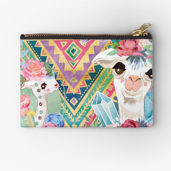 Jewel Boho Alpacas for Makers, Knitters, Crocheters, all crafts. Zipper Pouch