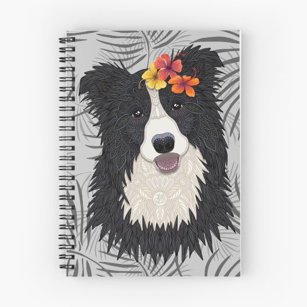 Item preview, Happy Border Collie with Flowers designed and sold by artlovepassion.