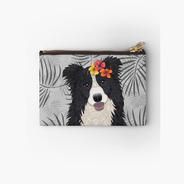 Item preview, Happy Border Collie with Flowers designed and sold by artlovepassion.