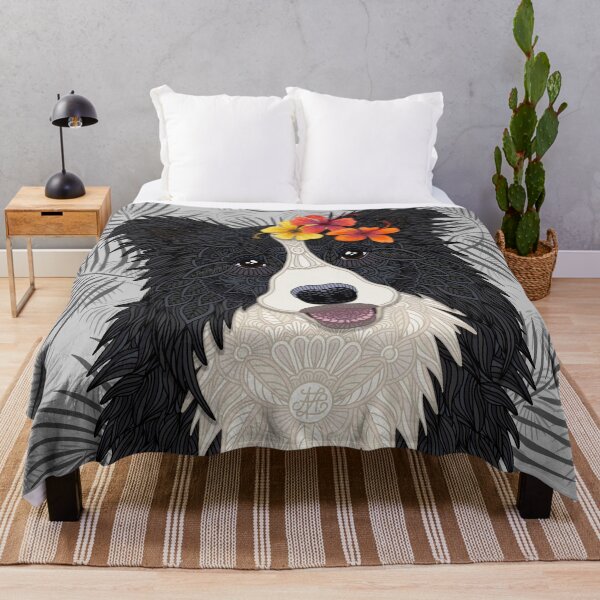 Item preview, Happy Border Collie with Flowers designed and sold by artlovepassion.
