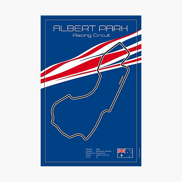 Albert Park Race Track, Melbourne Photographic Print