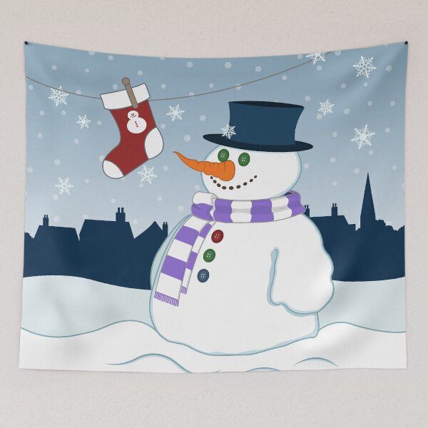 Item preview, Snowman & Stocking Christmas Scene designed and sold by NataliePaskell.