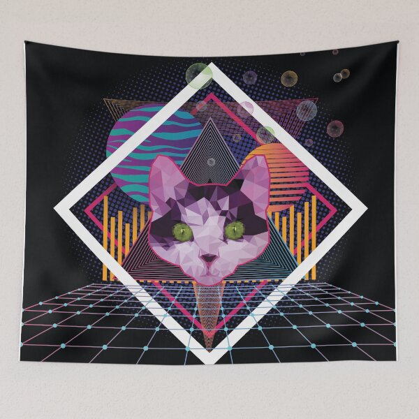Item preview, Synthwave Cat designed and sold by MartineMeeka.