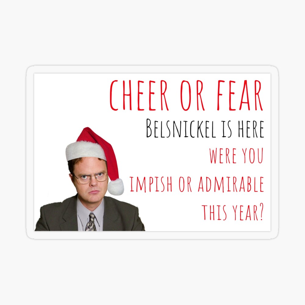 tst,small,845x845 dwight christmas card/sticker. pennsylvania dutch christmas. the office us, meme greeting cards postcard