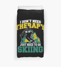 Skier retro skiing Duvet Cover