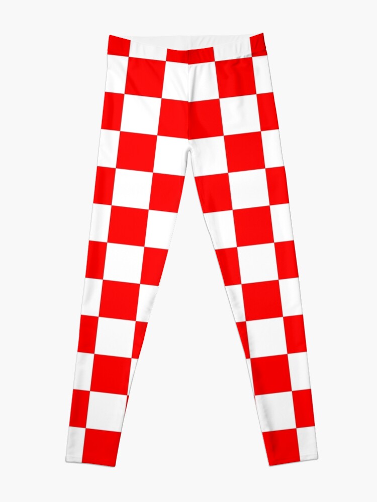 Red and White Checkered Leggings for Sale by starrylite