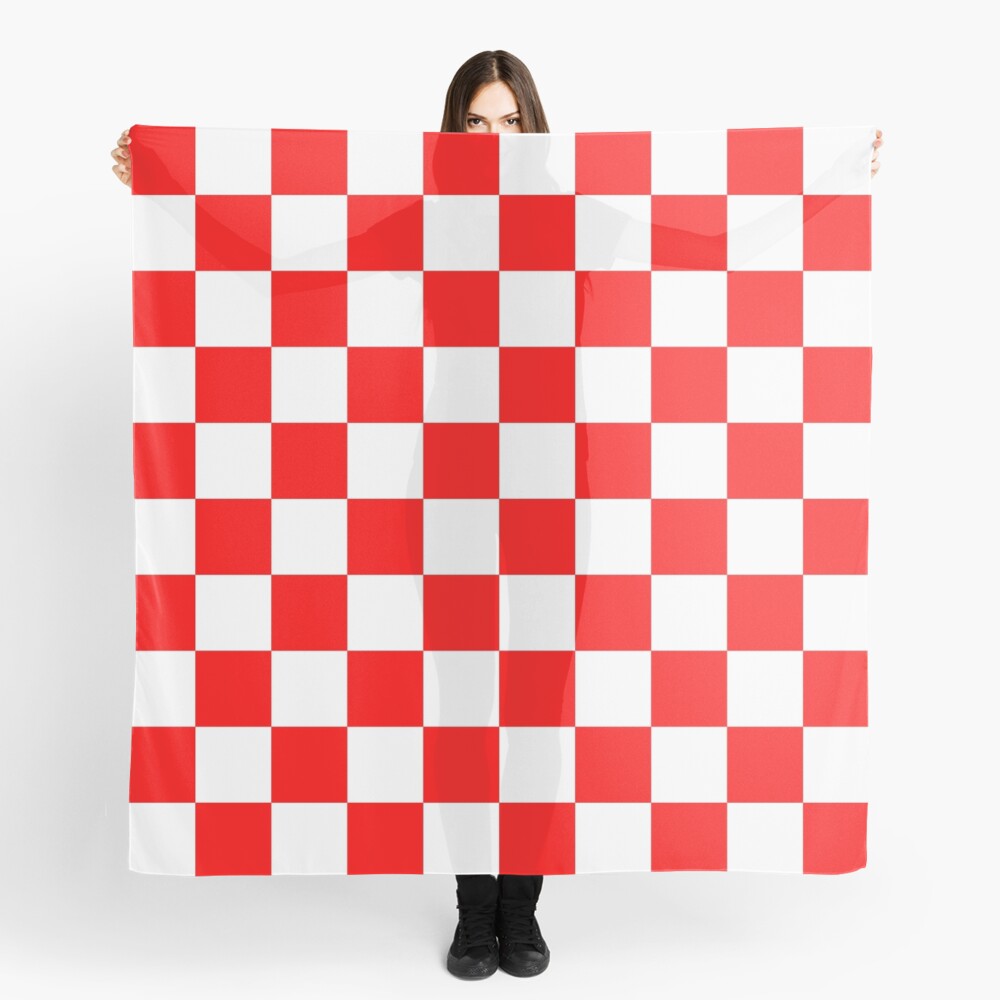 Red And White Checkered Scarf By Starrylite Redbubble