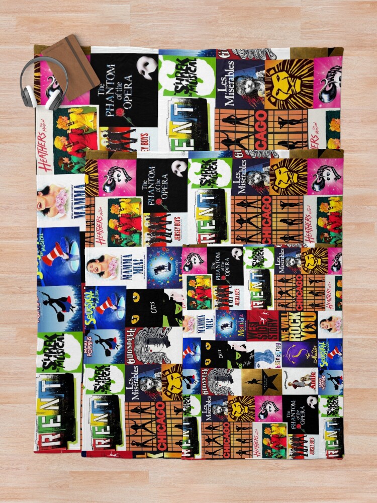 Alternate view of Musicals Collage III Throw Blanket