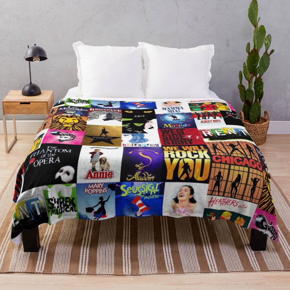 Musicals Collage III Throw Blanket
