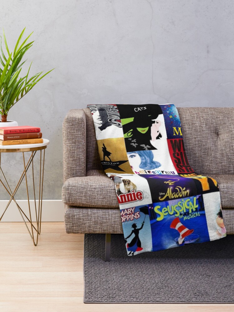 Alternate view of Musicals Collage III Throw Blanket