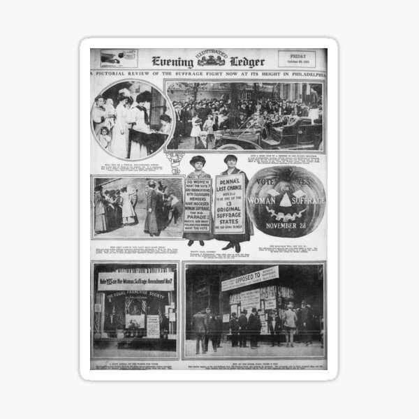 Vista previa del artículo con la obra «Periódico Suffragette 1915», diseñado y vendido por MargaretFuller.