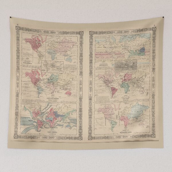 Item preview, Vintage World Map Collection (1865) designed and sold by BravuraMedia.