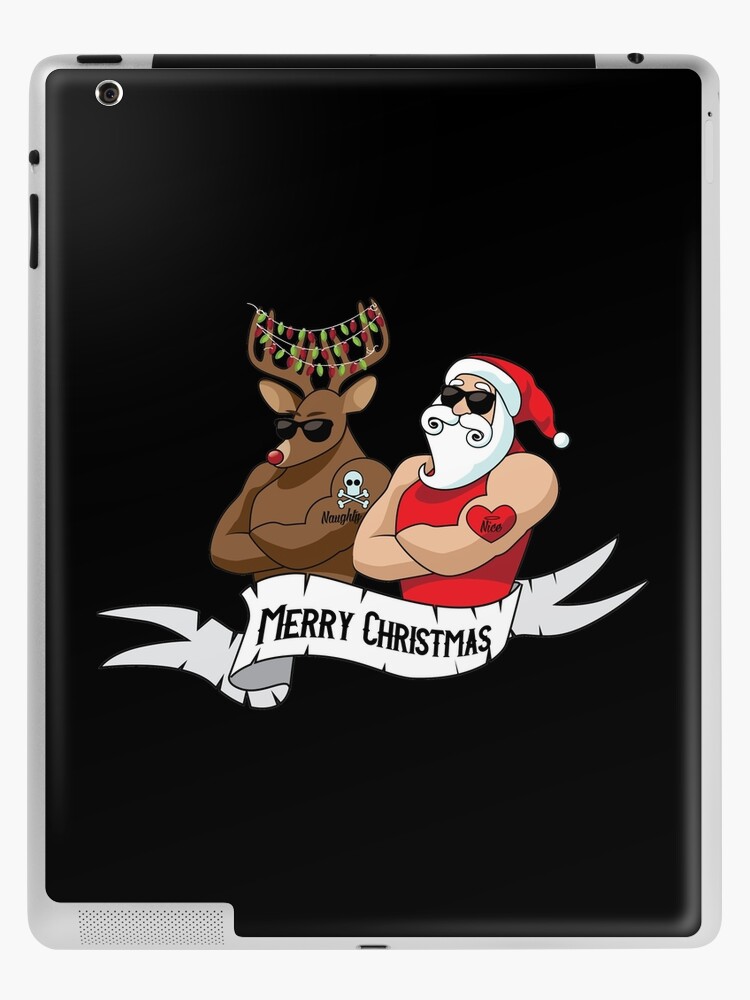 Funda y vinilo para iPad «Dibujos animados de Santa Claus y hombres musculosos de reno con tatuajes traviesos y bonitos.» de shelma1 | Redbubble Funda y vinilo para iPad «Dibujos animados de Santa Claus y hombres musculosos de reno con tatuajes traviesos y bonitos.» de shelma1 | Redbubble