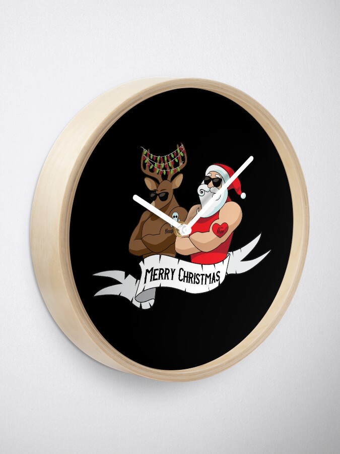 Reloj «Dibujos animados de Santa Claus y hombres musculosos de reno con tatuajes traviesos y bonitos.» de shelma1 | Redbubble Reloj «Dibujos animados de Santa Claus y hombres musculosos de reno con tatuajes traviesos y bonitos.» de shelma1 | Redbubble