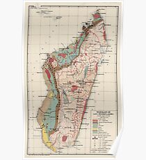 Geologische Vintage Karte von Madagaskar (1922) Poster