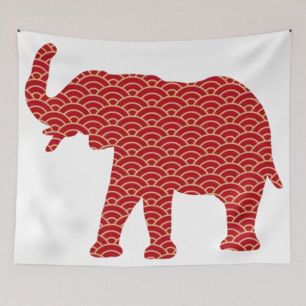 Item preview, Red Scroll Elephant designed and sold by samr0013.
